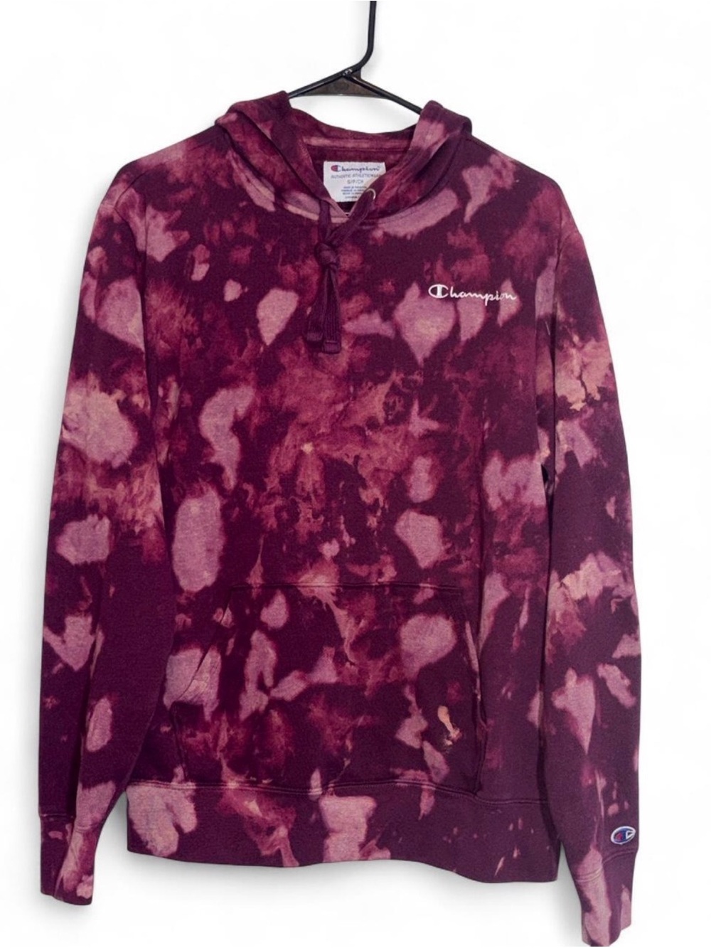 Champion Women’s Tie-Dye Bleach Wash Pullover Hoodie Size Small